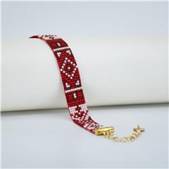 دستبند منجوق بافت طرح گلیم