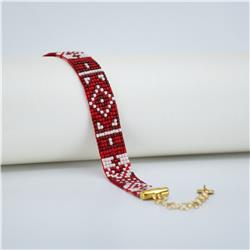دستبند منجوق بافت طرح گلیم
