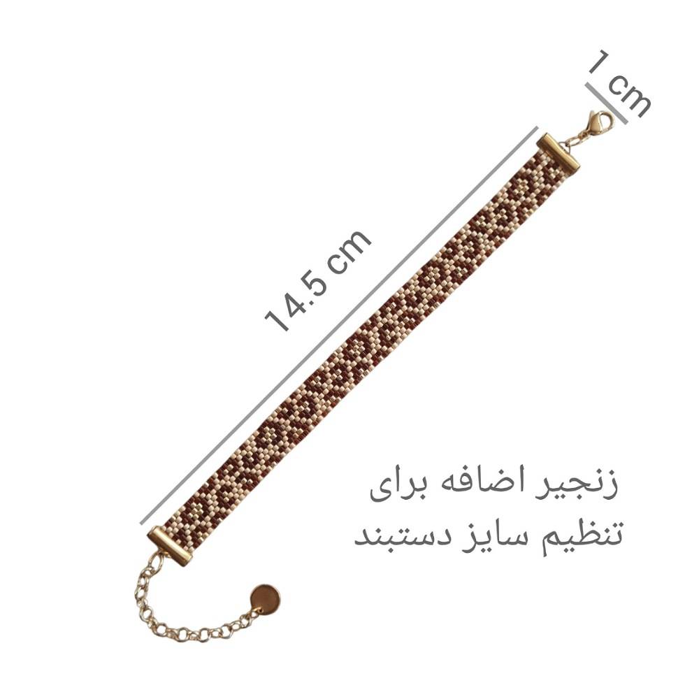 راهنمای اندازه و سایز دستبند منجوق بافت دست‌ساز برند تک آرینا